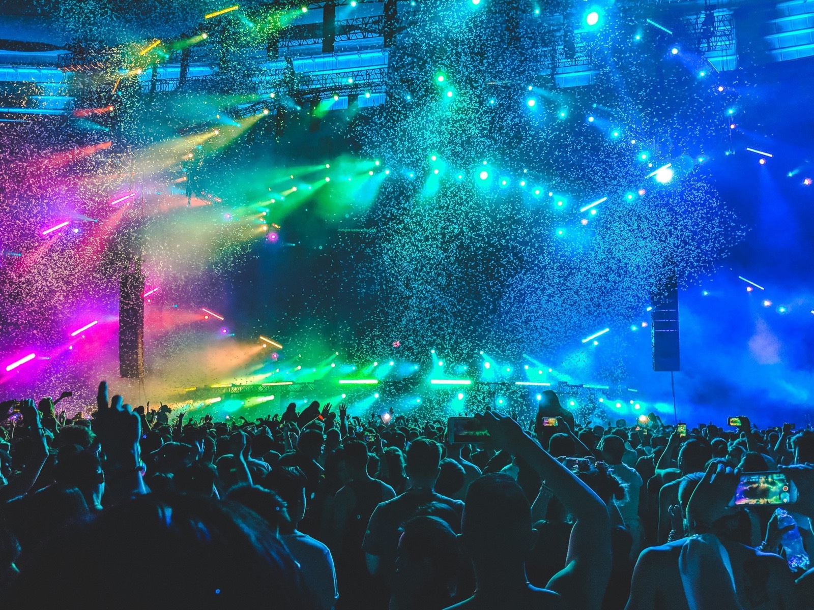 Private event with confetti